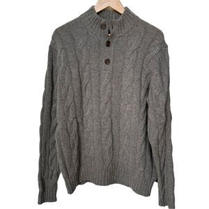 Vineyard Vines Men’s Gray Wool Mock Neck Long Sleeve Knit Sweater. Medium.